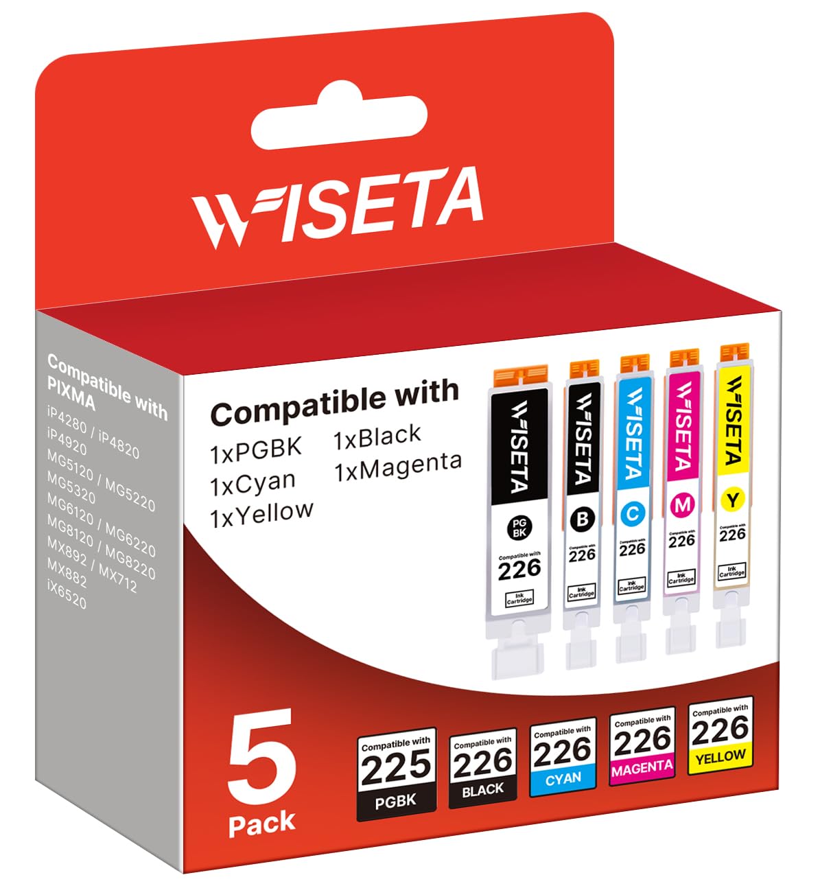プリンターインク Amazon.co.jp: Wiseta 225XL 226XL 5色バリューパック Canon 225および